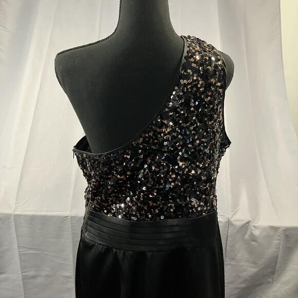 Forever 21 Plus Dress Womens 2X Black Sequin One Shoulder Formal Party Gown - Picture 7 of 12